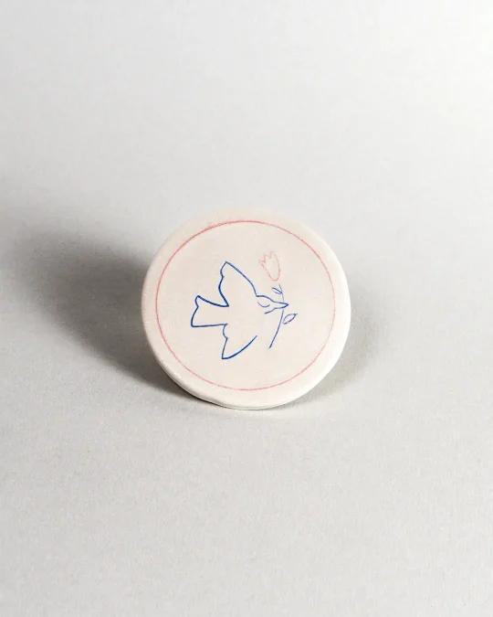 Coaster - Dove - Blue and Pink on White