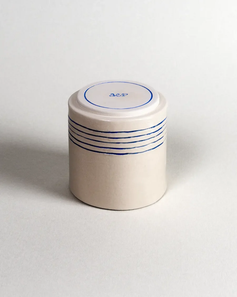 Interchangeable Lidded Jar - Melody - Blue on White