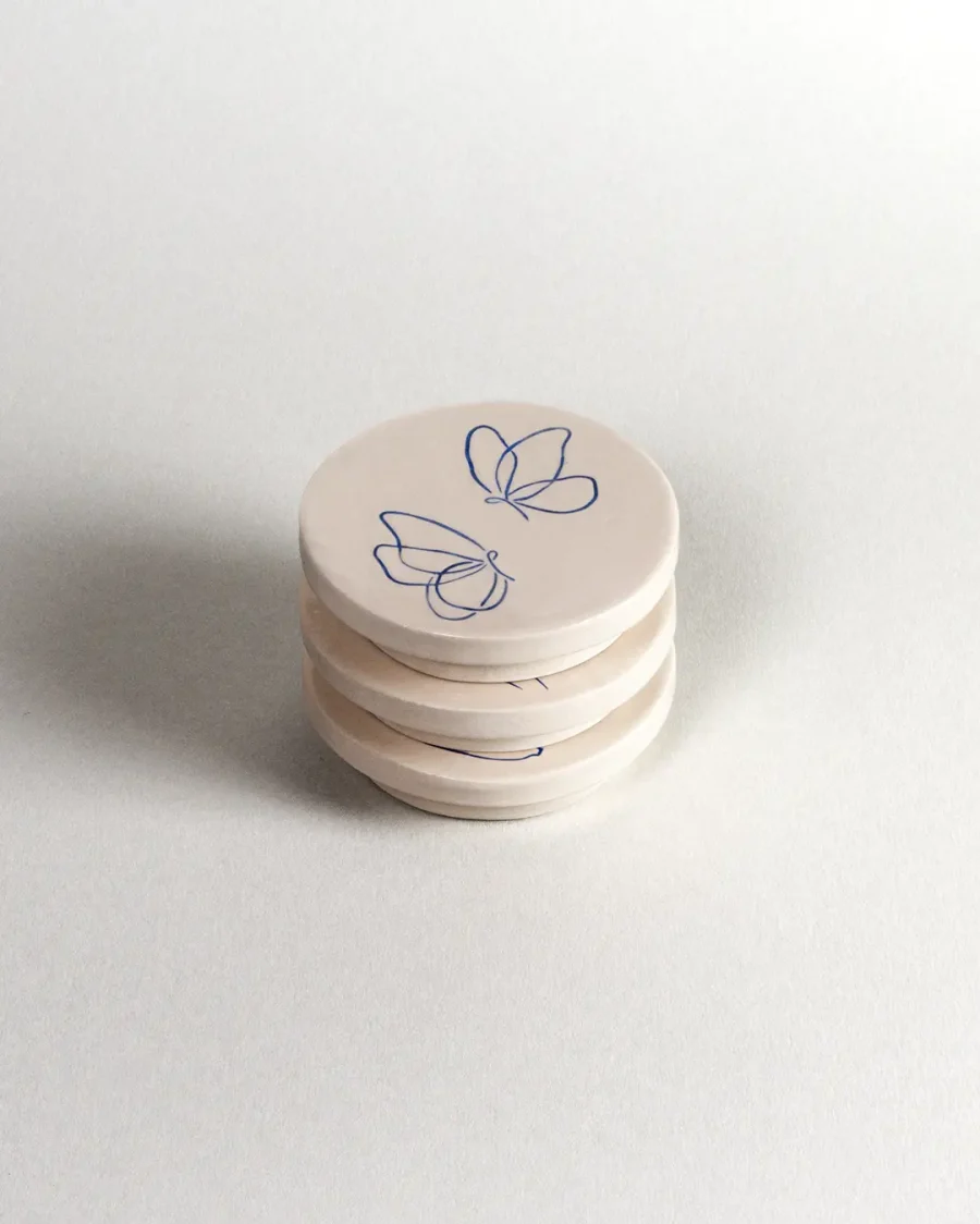 Interchangeable Lidded Jar - Melody - Blue on White
