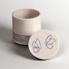 Lid for Interchangeable Jar - Butterflies - Blue on White