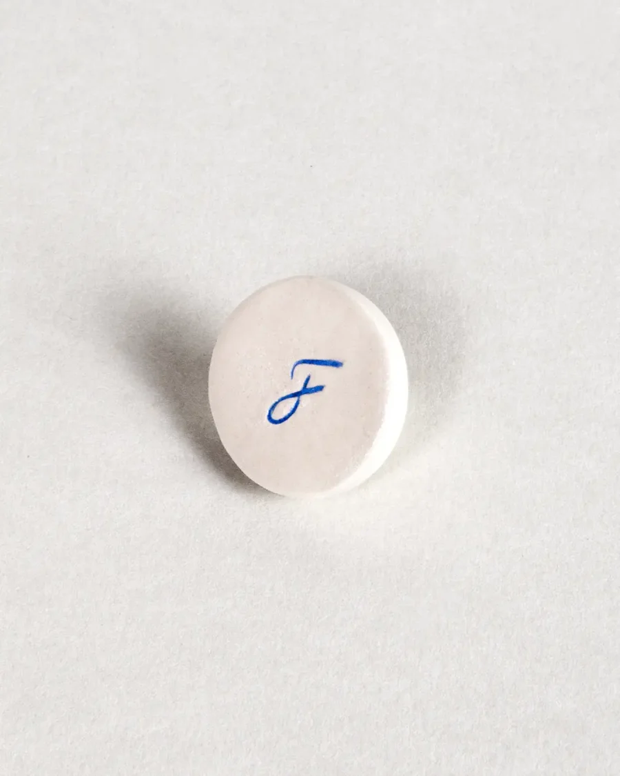 Pocket Stones - Letters - Blue on White