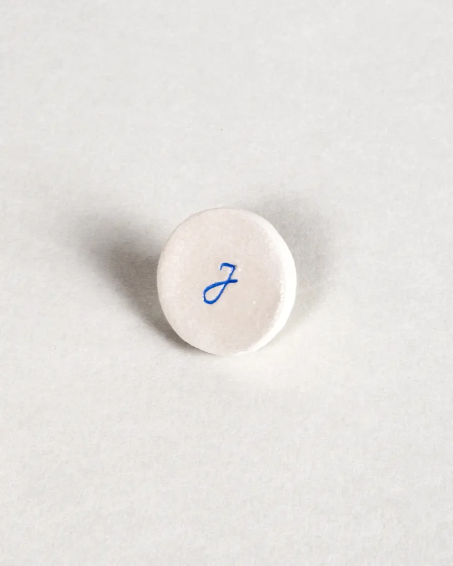 Pocket Stones - Letters - Blue on White