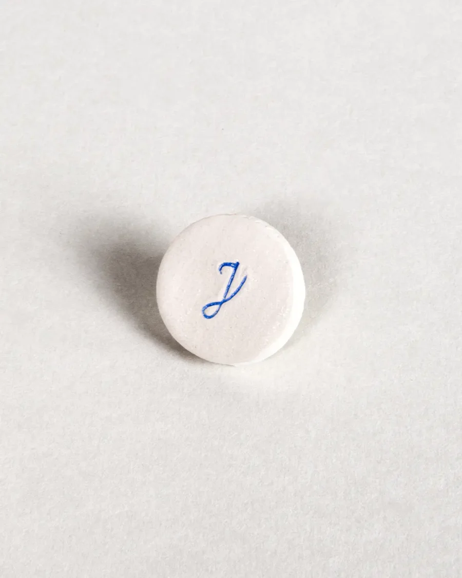 Pocket Stones - Letters - Blue on White