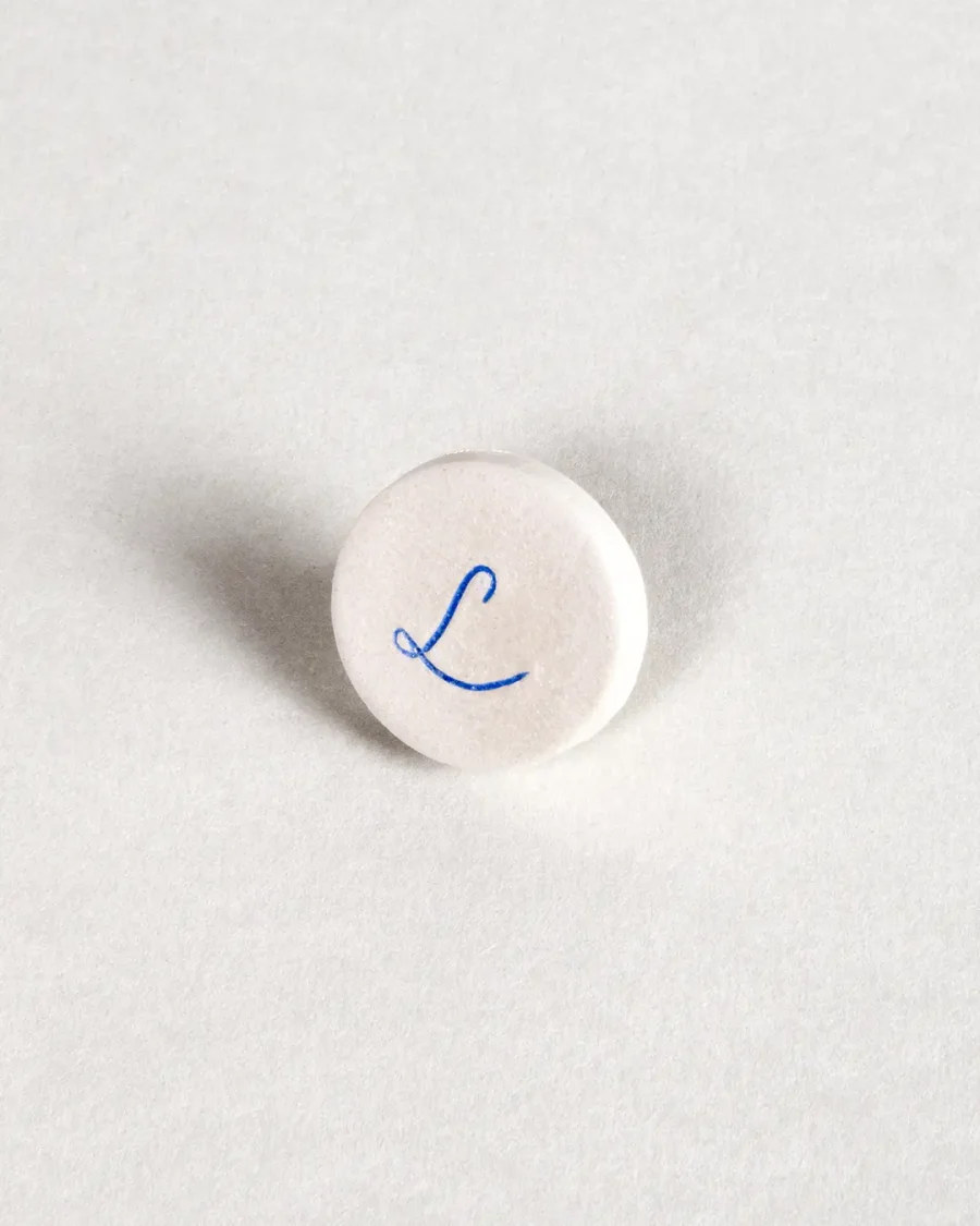 Pocket Stones - Letters - Blue on White